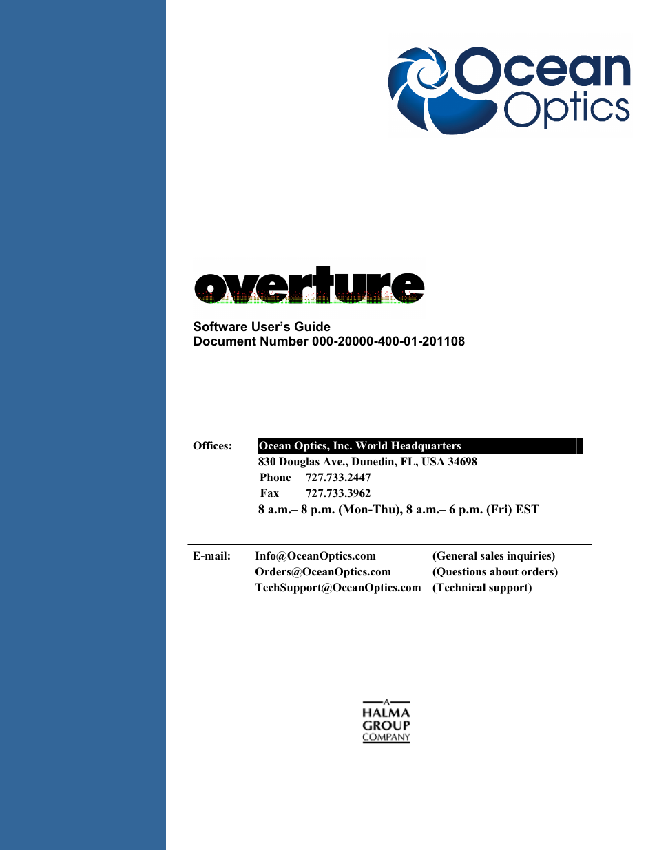 Ocean Optics Overture User Manual | 56 pages