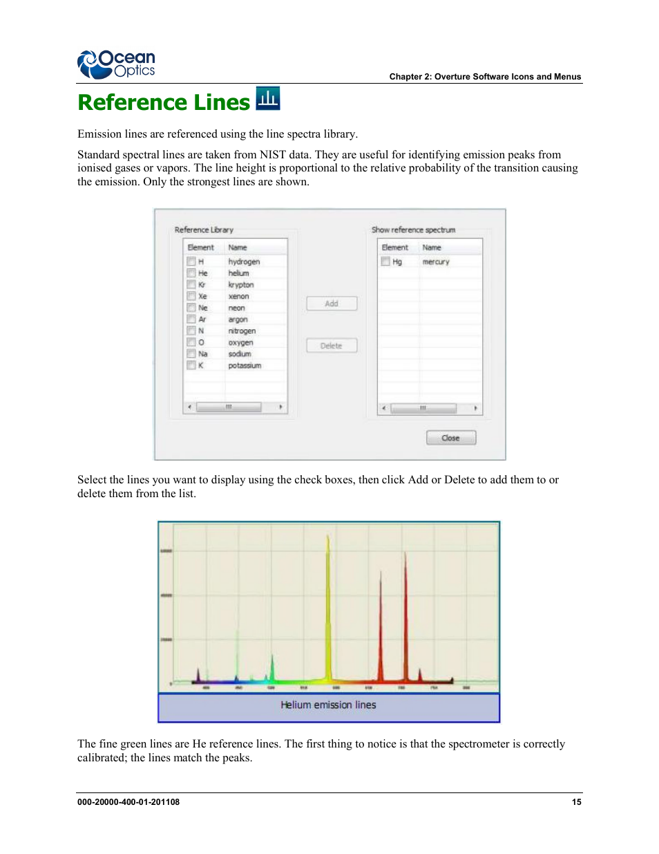 Reference lines | Ocean Optics Overture User Manual | Page 23 / 56