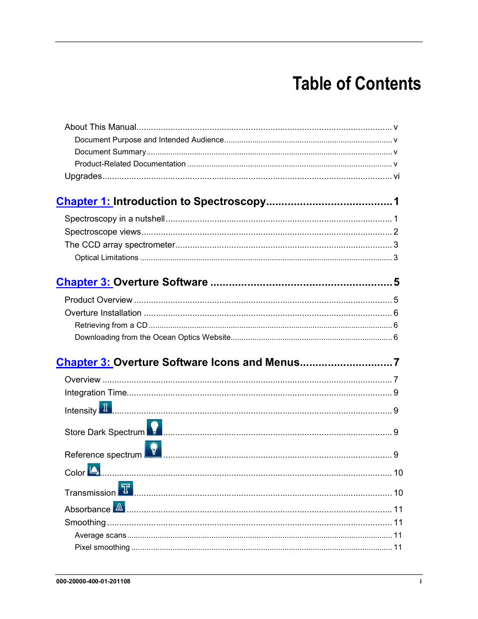 Ocean Optics Overture User Manual | Page 3 / 56