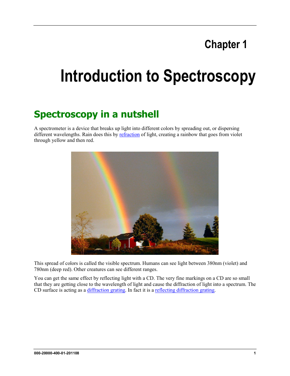 Chapter 1, Introduction to spectroscopy, Spectroscopy in a nutshell | Ocean Optics Overture User Manual | Page 9 / 56