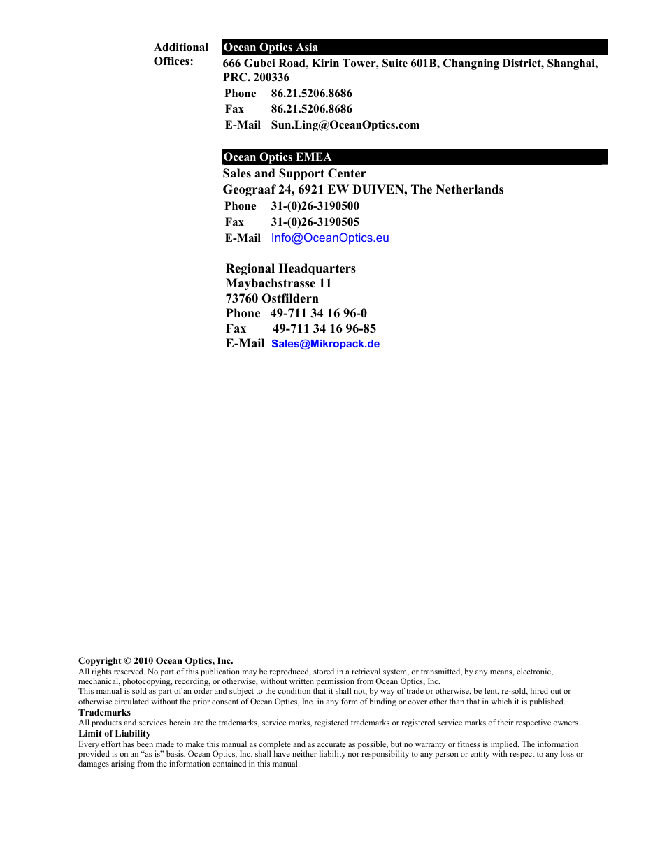 Ocean Optics LIBS2500plus User Manual | Page 2 / 64