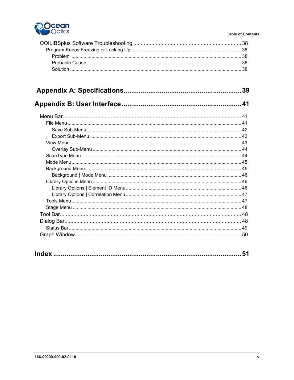 Index | Ocean Optics LIBS2500plus User Manual | Page 7 / 64