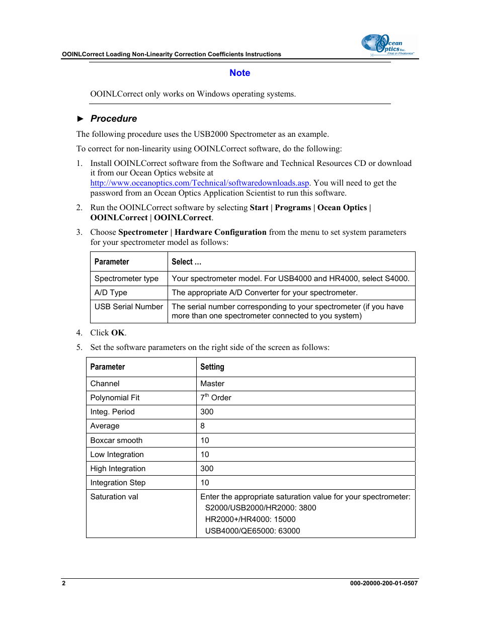 Ocean Optics OOINLCorrect User Manual | Page 2 / 6