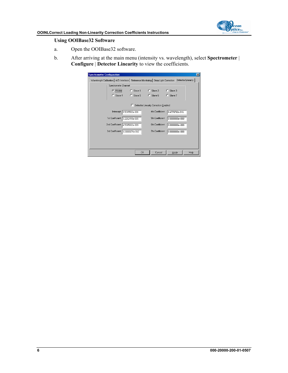 Ocean Optics OOINLCorrect User Manual | Page 6 / 6