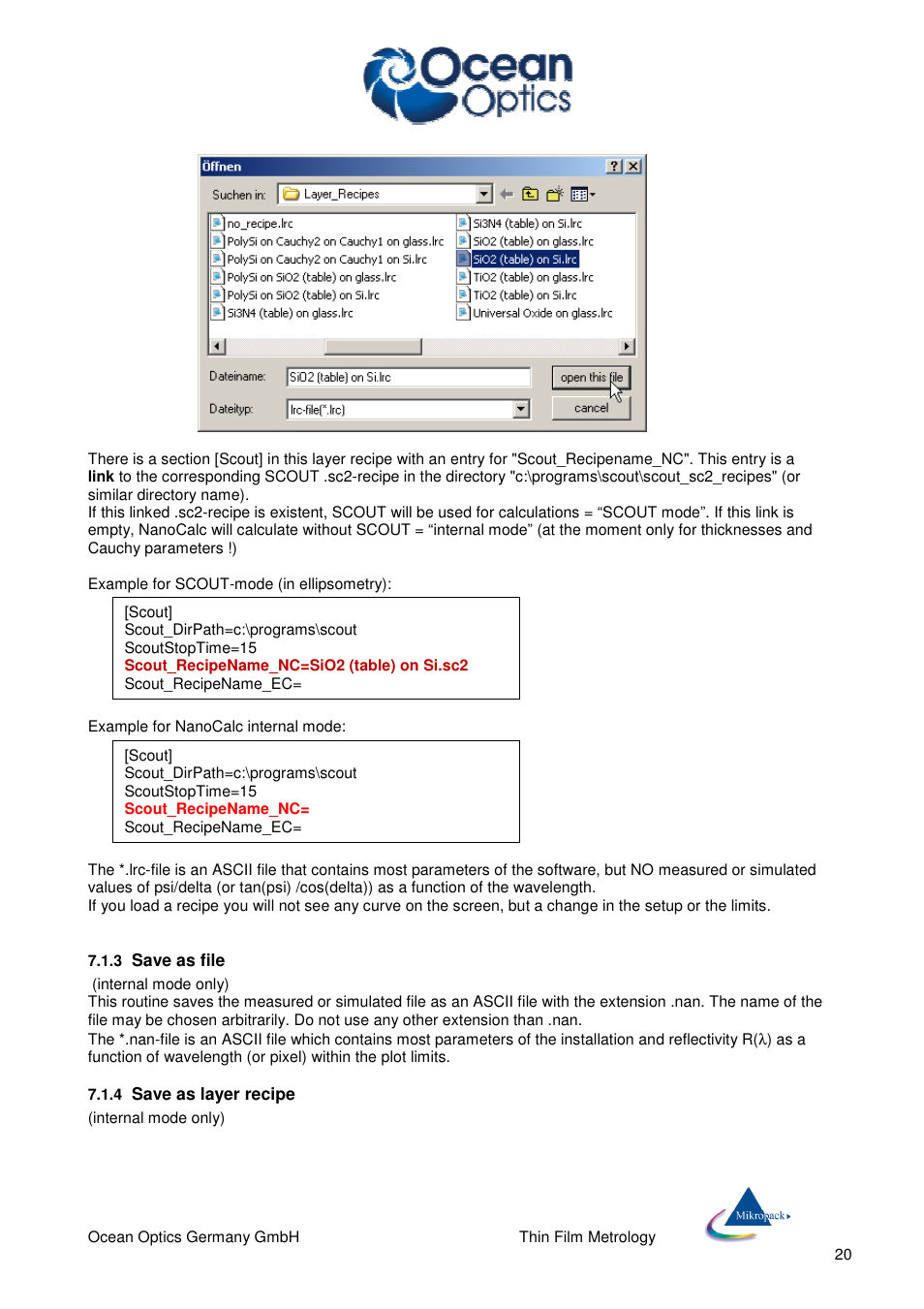 Ocean Optics NanoCalc User Manual | Page 21 / 81