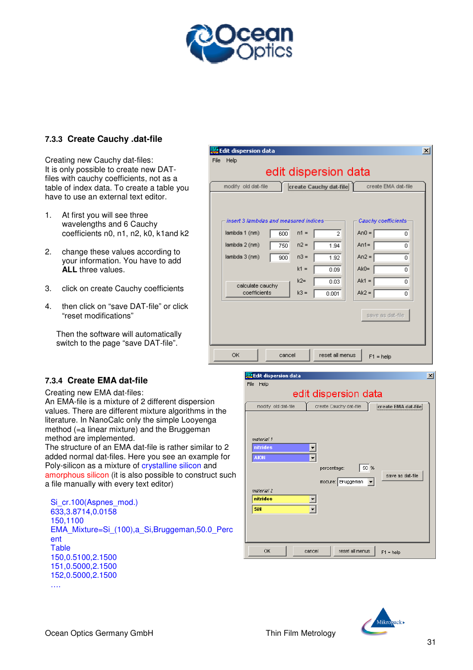 Ocean Optics NanoCalc User Manual | Page 32 / 81