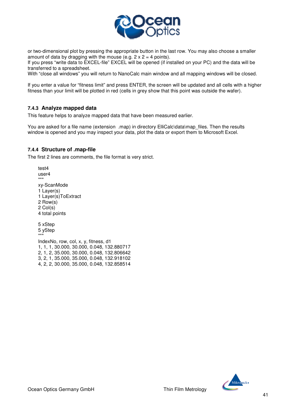 Ocean Optics NanoCalc User Manual | Page 42 / 81