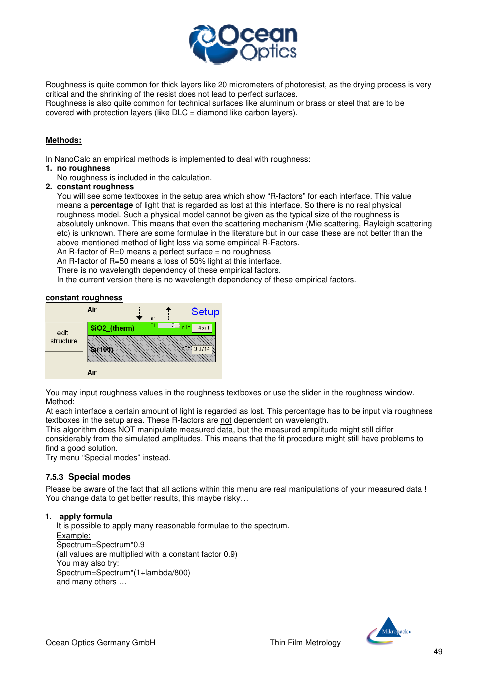 Ocean Optics NanoCalc User Manual | Page 50 / 81