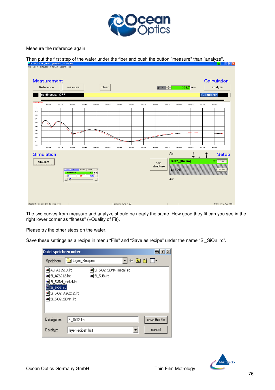 Ocean Optics NanoCalc User Manual | Page 77 / 81