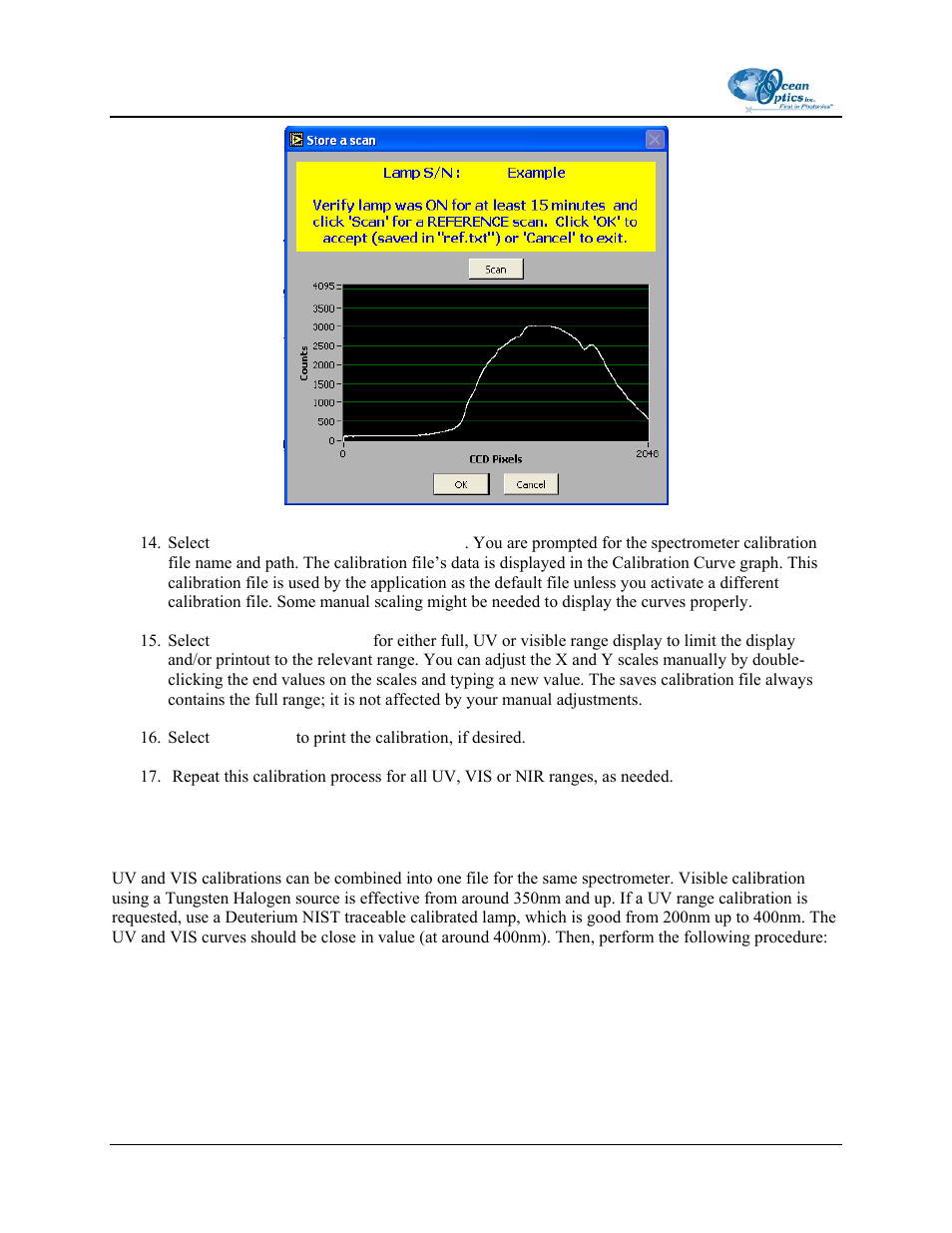 Combining uv and vis calibrations | Ocean Optics OOIIrrad-C User Manual | Page 56 / 72