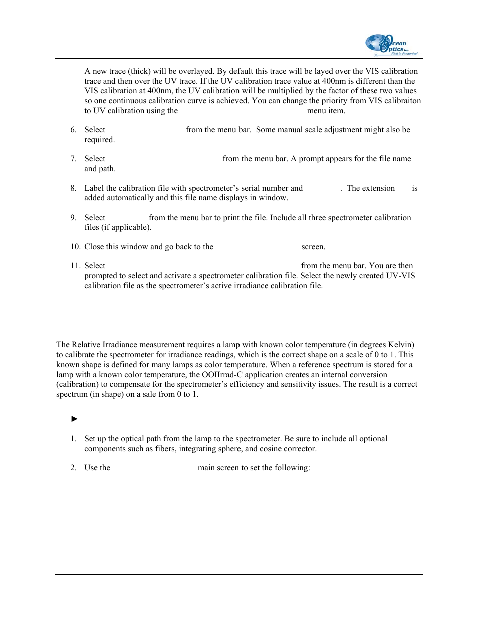 Calibrating relative irradiance | Ocean Optics OOIIrrad-C User Manual | Page 58 / 72