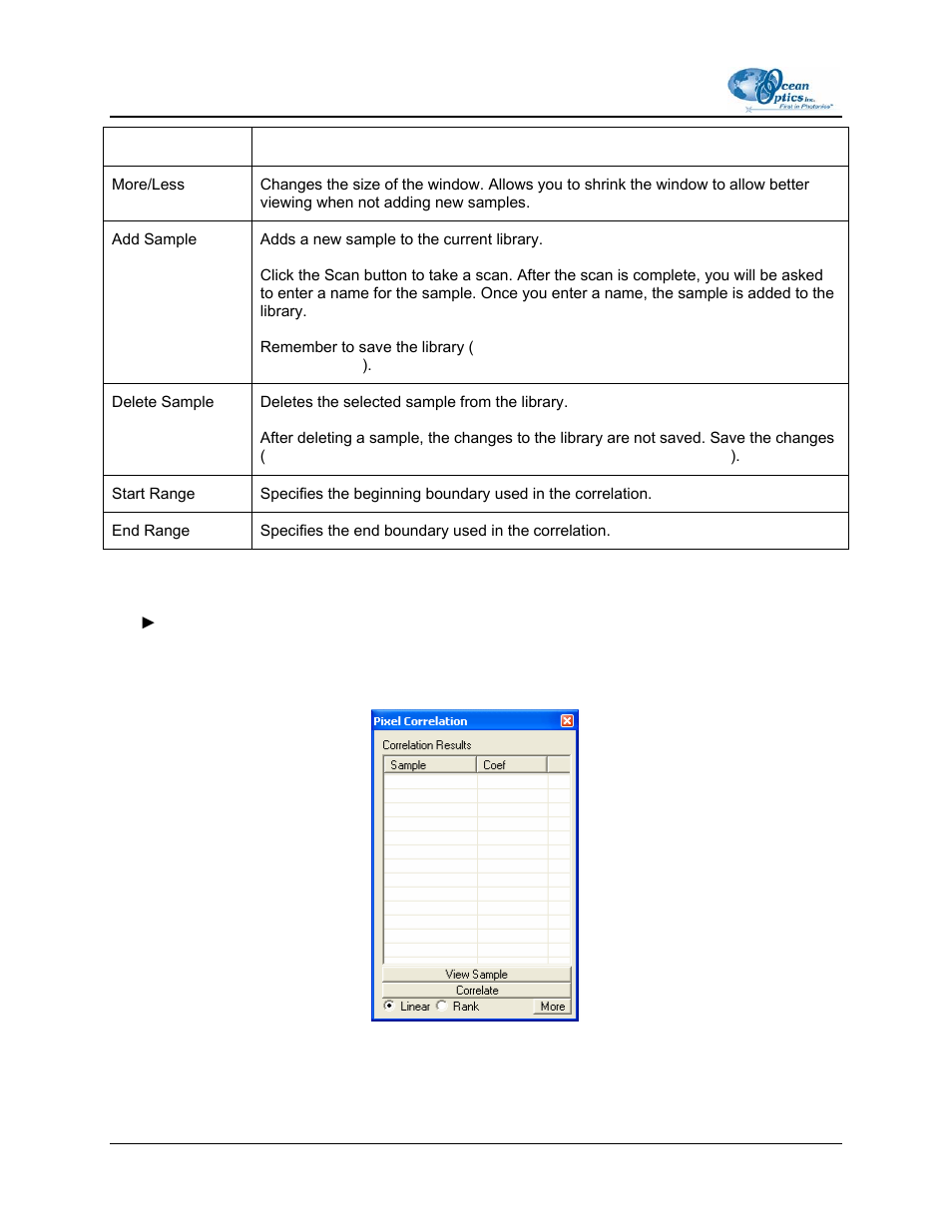 Pixel correlation procedure | Ocean Optics LIBS2000+ User Manual | Page 32 / 62