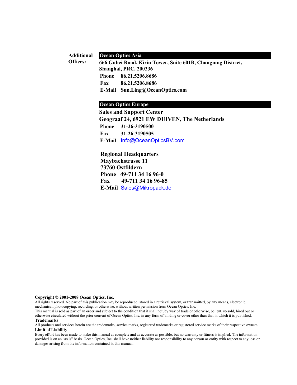 Ocean Optics HR4000CG-UV-NIR User Manual | Page 2 / 38