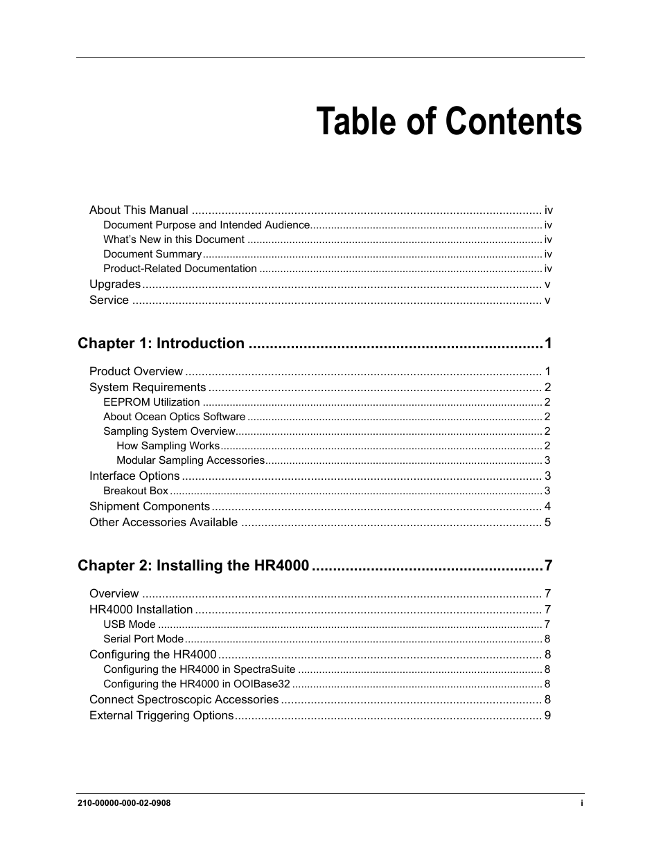 Ocean Optics HR4000CG-UV-NIR User Manual | Page 3 / 38