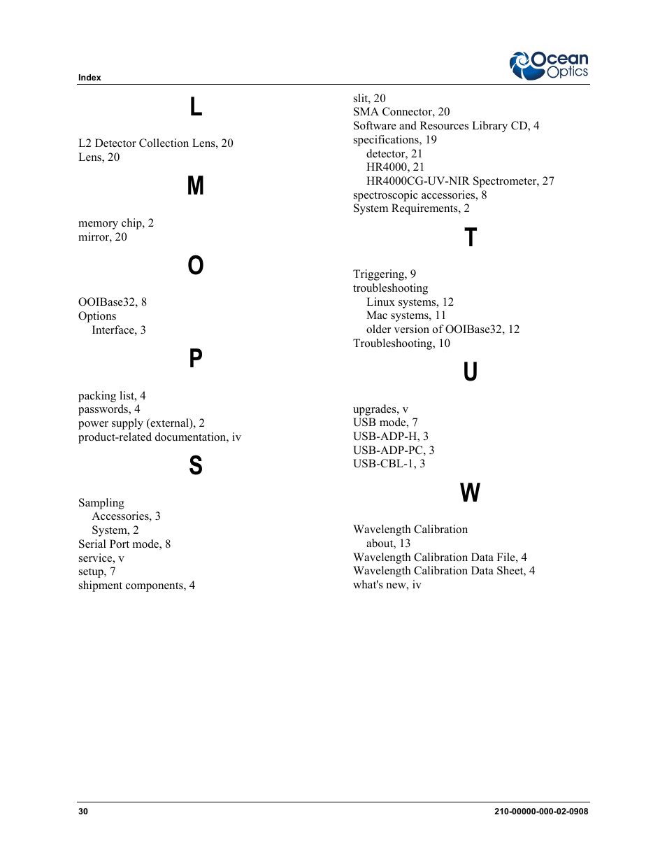 Ocean Optics HR4000CG-UV-NIR User Manual | Page 38 / 38