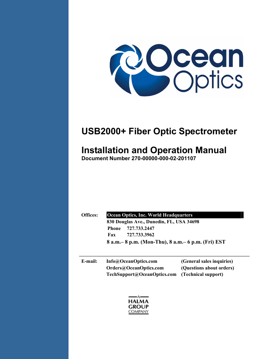 Ocean Optics USB2000+ Install User Manual | 30 pages