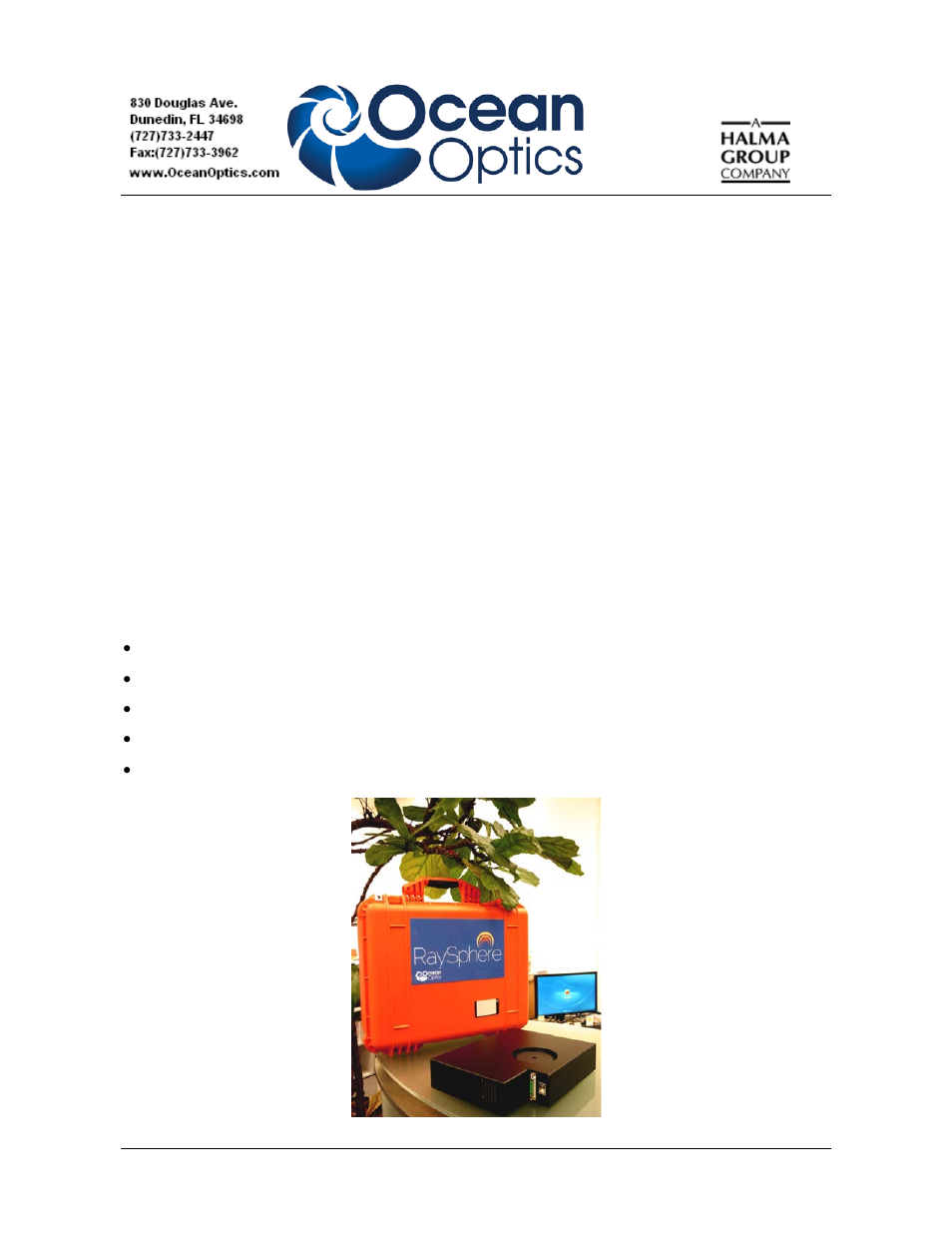 Ocean Optics RaySphere 1700 QuickStart User Manual | 10 pages