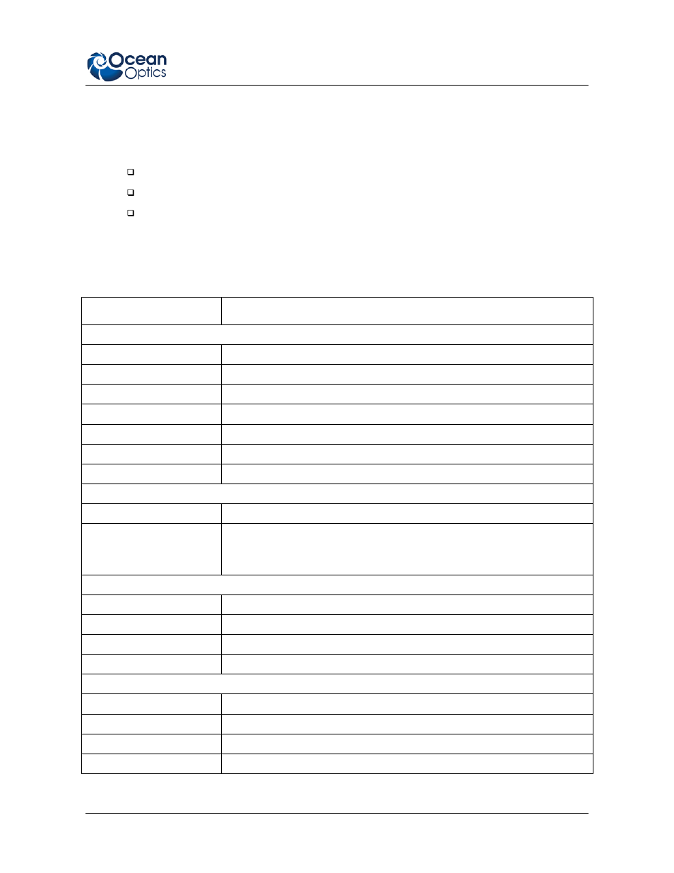 Validating the test results, Specifications | Ocean Optics RaySphere 1700 QuickStart User Manual | Page 7 / 10