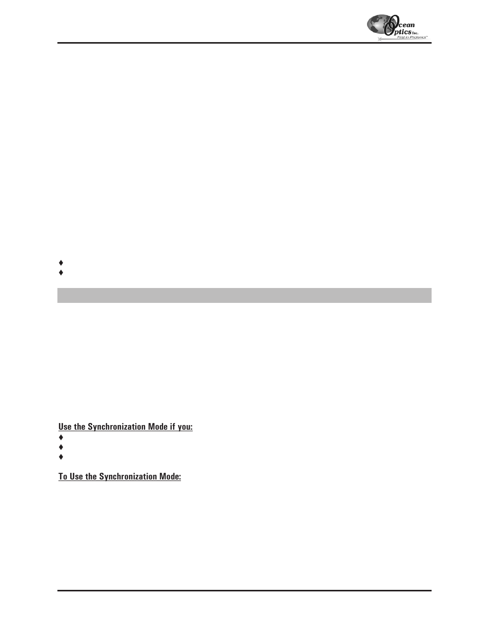 External synchronization trigger | Ocean Optics S2000 User Manual | Page 110 / 112