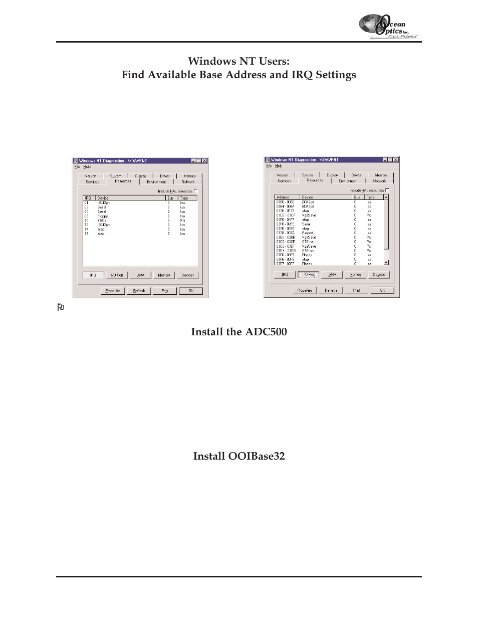 Install the adc500, Install ooibase32 | Ocean Optics S2000 User Manual | Page 16 / 112