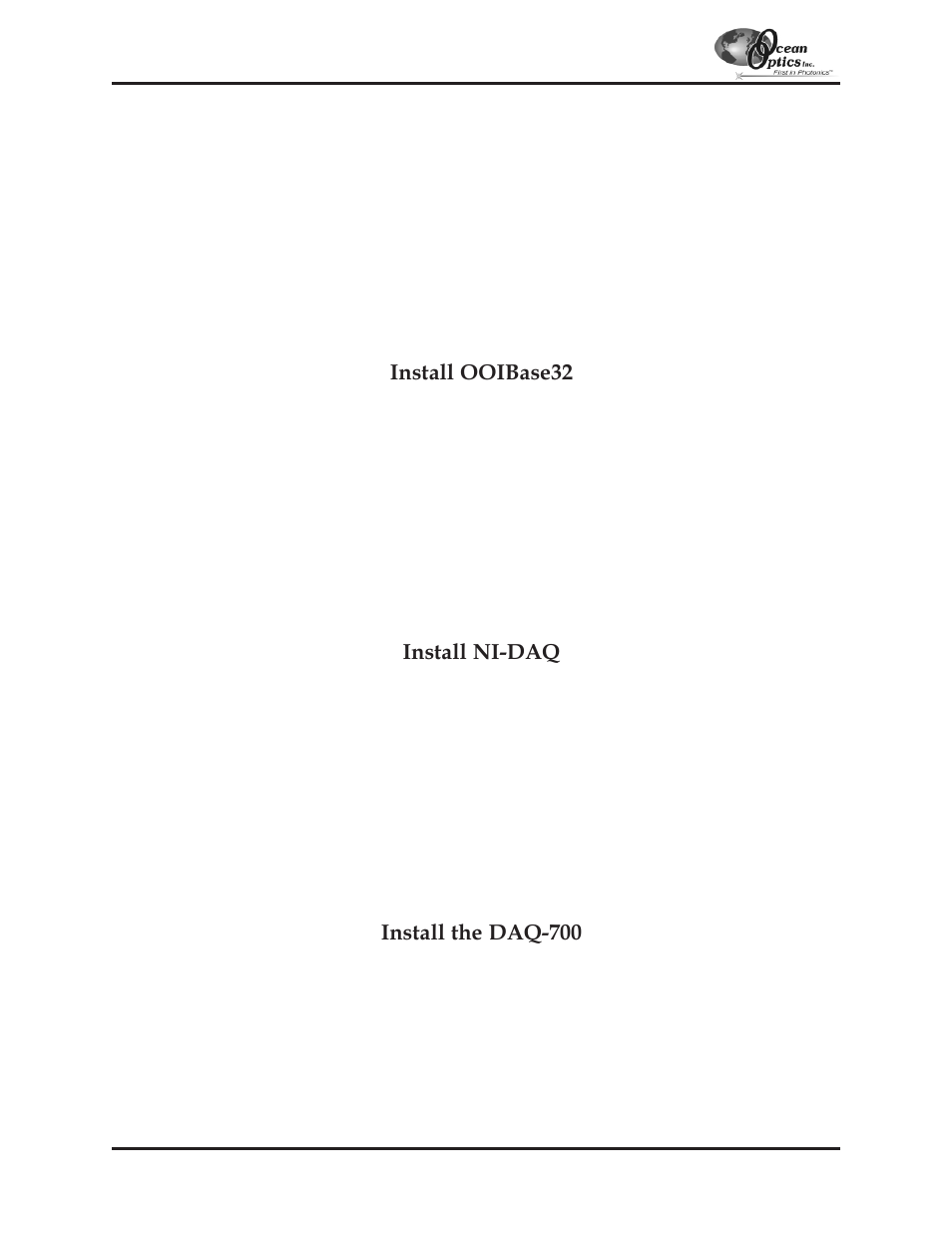 Daq-700, Daq-700 pcmcia a/d converter, Install ooibase32 | Install ni-daq, Install the daq-700 | Ocean Optics S2000 User Manual | Page 26 / 112