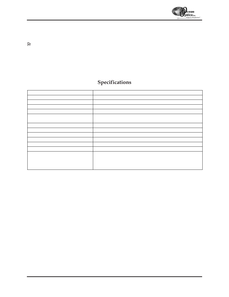 Specifications | Ocean Optics S2000 User Manual | Page 40 / 112