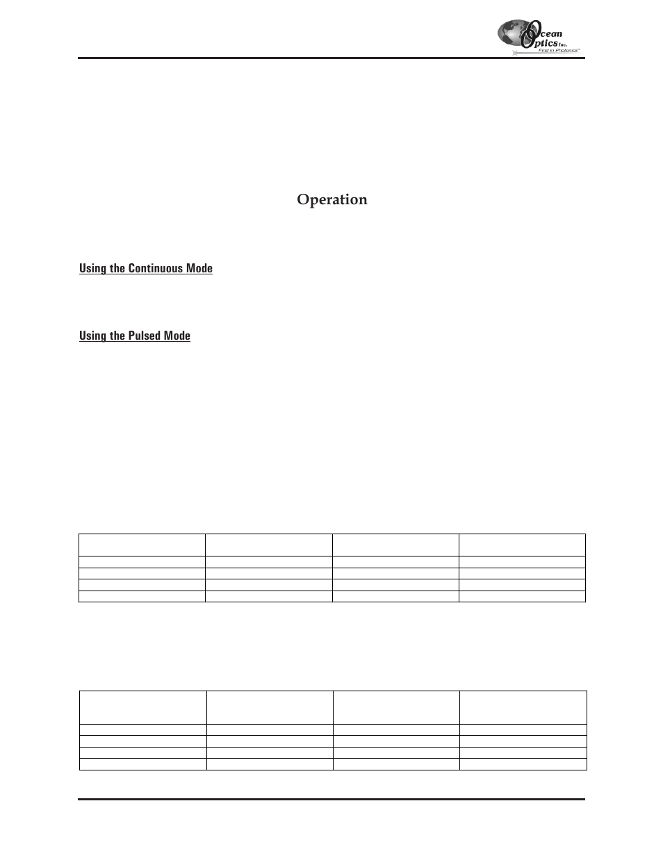 Ls-450, Ls-450 blue led pulsed light source, Operation | Using the continuous mode, Using the pulsed mode | Ocean Optics S2000 User Manual | Page 45 / 112