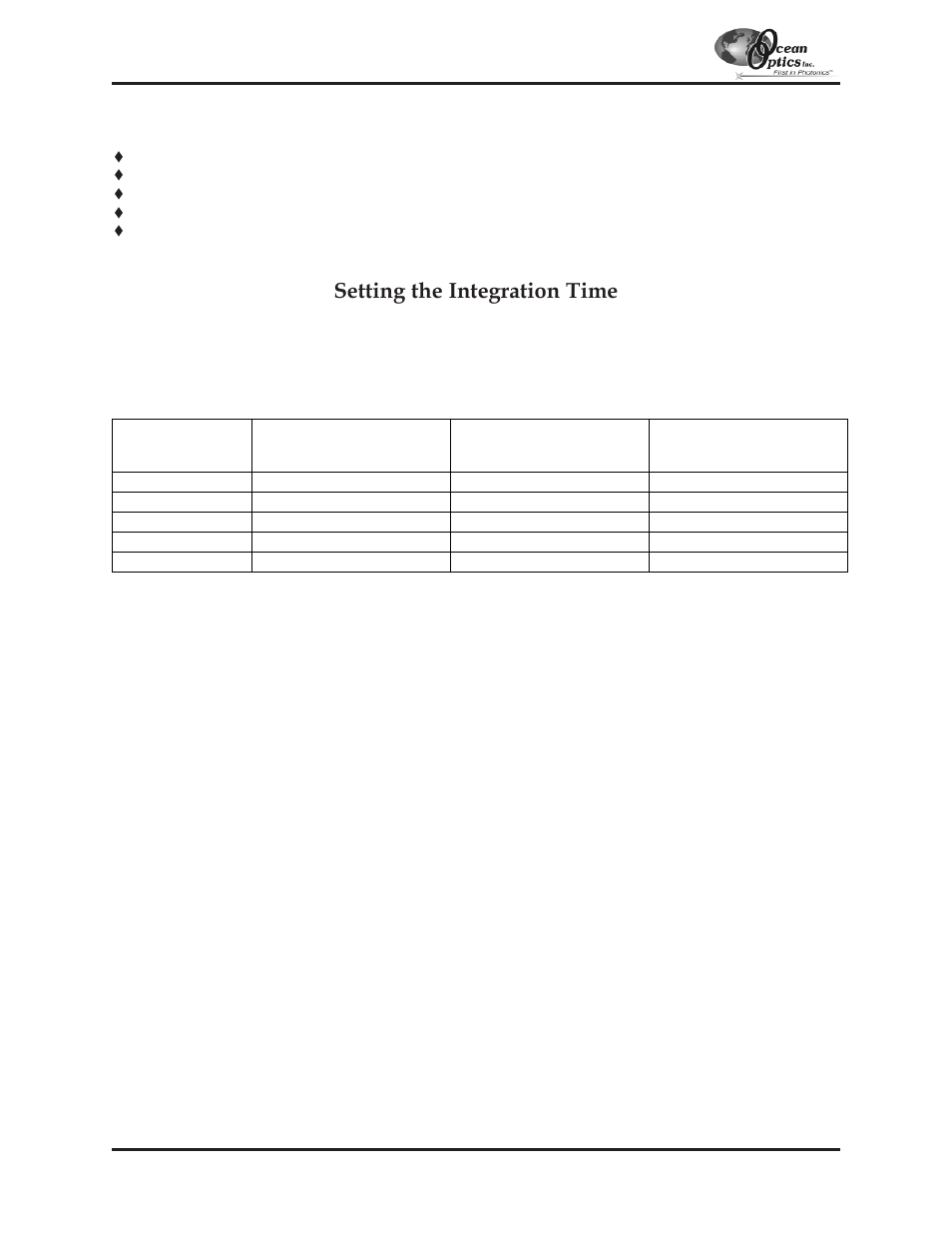 Setting the integration time | Ocean Optics S2000 User Manual | Page 48 / 112