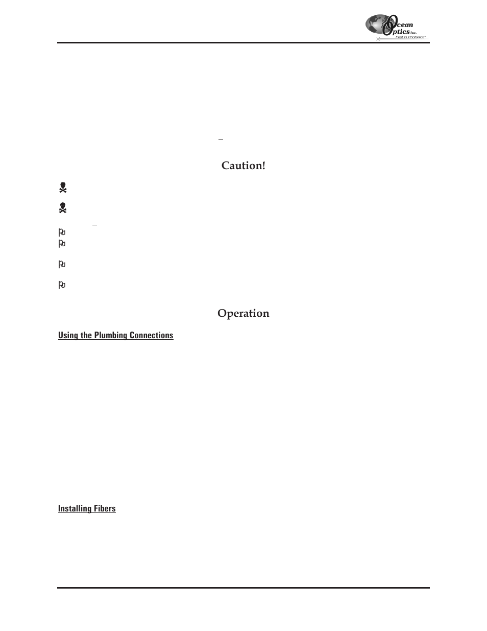 Lpc long pass flow cells, Caution, Operation | Sampling chambers: lpc | Ocean Optics S2000 User Manual | Page 70 / 112