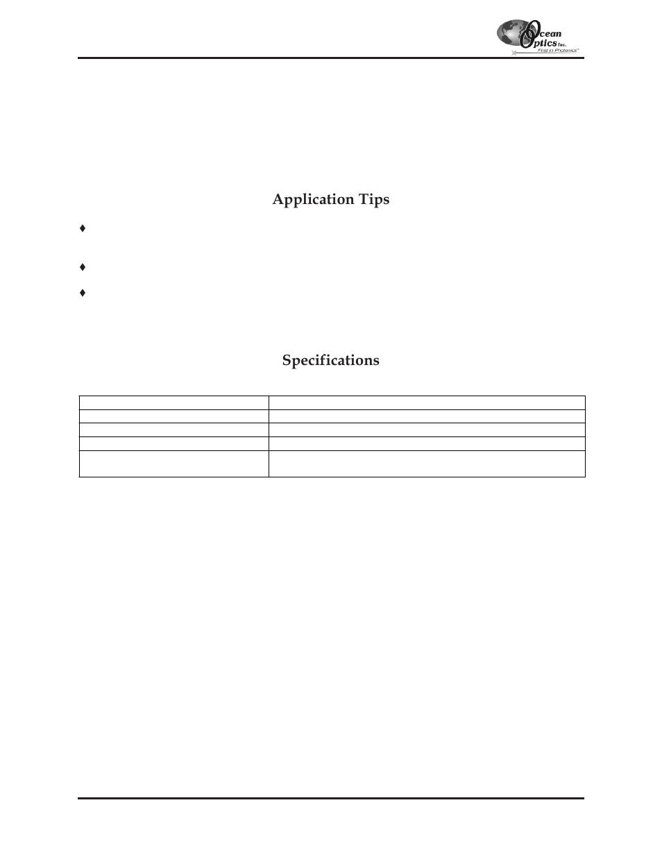 90-uv, 90-uv right angle reflector, Application tips | Specifications | Ocean Optics S2000 User Manual | Page 76 / 112