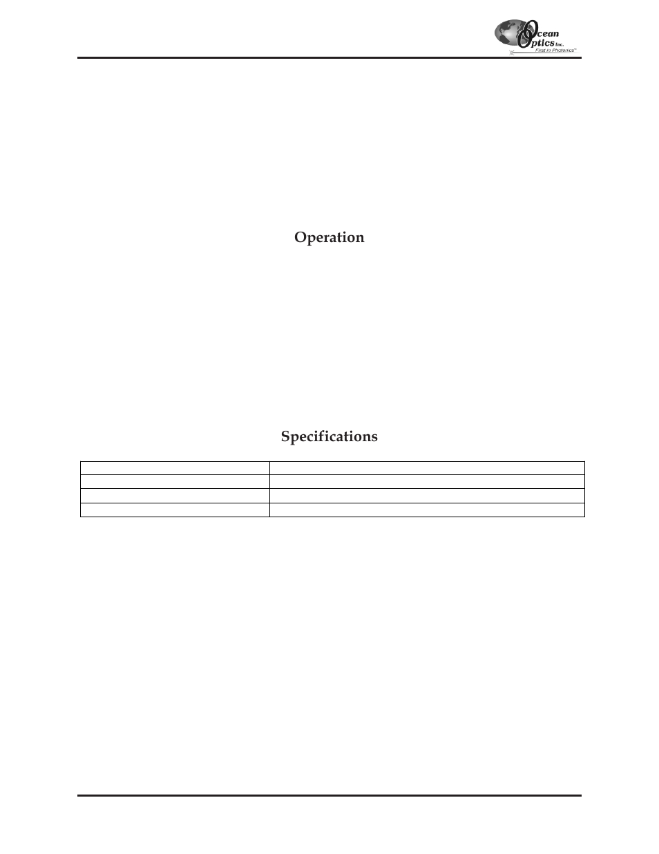 Ws-1, Ws-1 diffuse reflectance standard, Operation | Specifications | Ocean Optics S2000 User Manual | Page 80 / 112