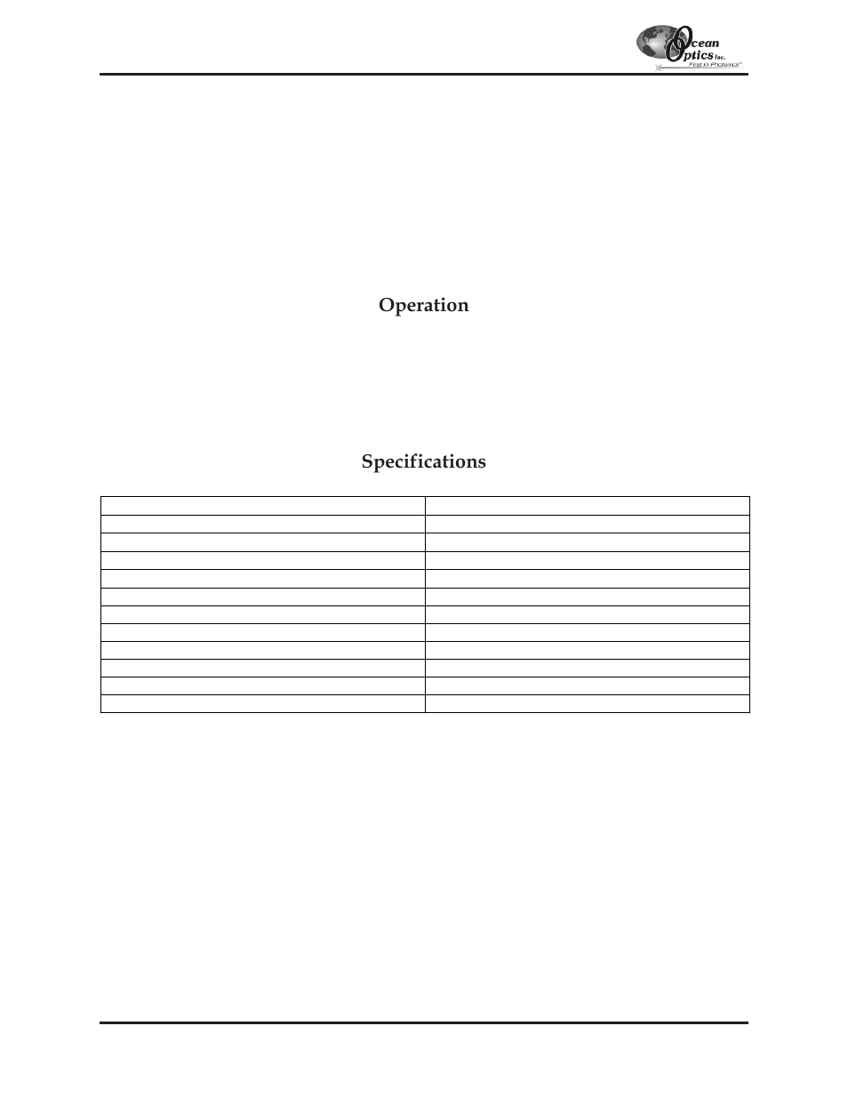 Fl-400, Fl-400 flame-resistant fiber probe, Operation | Specifications | Ocean Optics S2000 User Manual | Page 88 / 112