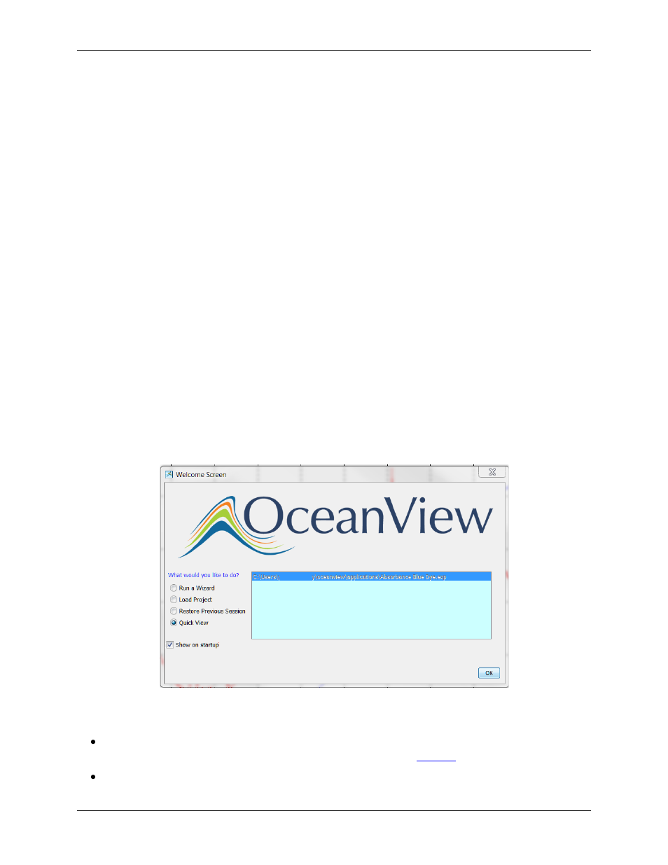 Chapter 3, User interface, Launching oceanview | Welcome screen | Ocean Optics Ocean View Install User Manual | Page 21 / 110