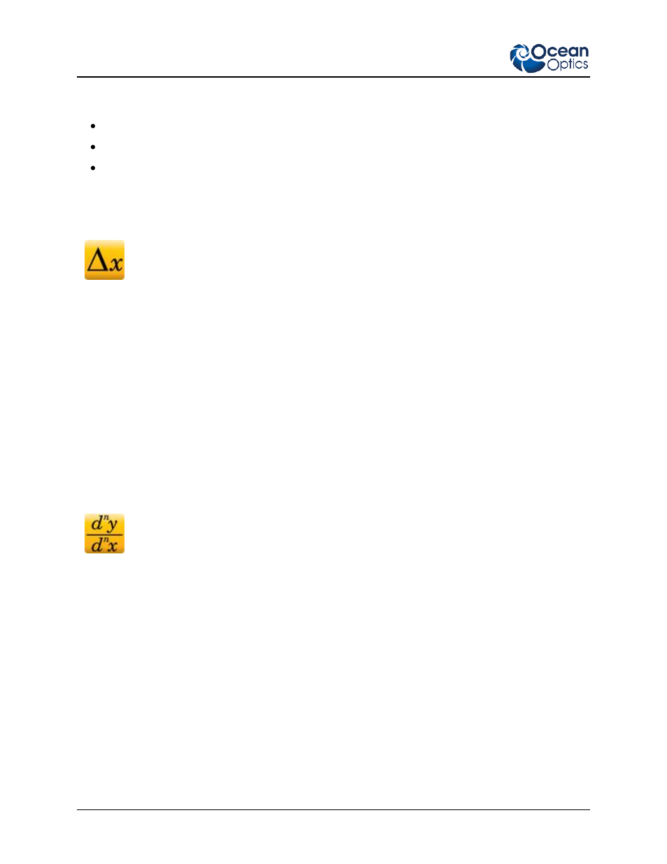 Delta x (delta x), Derivative -- spatially based (deriv) | Ocean Optics Ocean View Install User Manual | Page 86 / 110