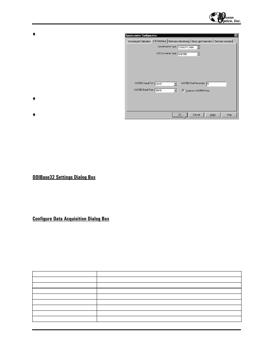 Specifications | Ocean Optics SAD500 User Manual | Page 3 / 4