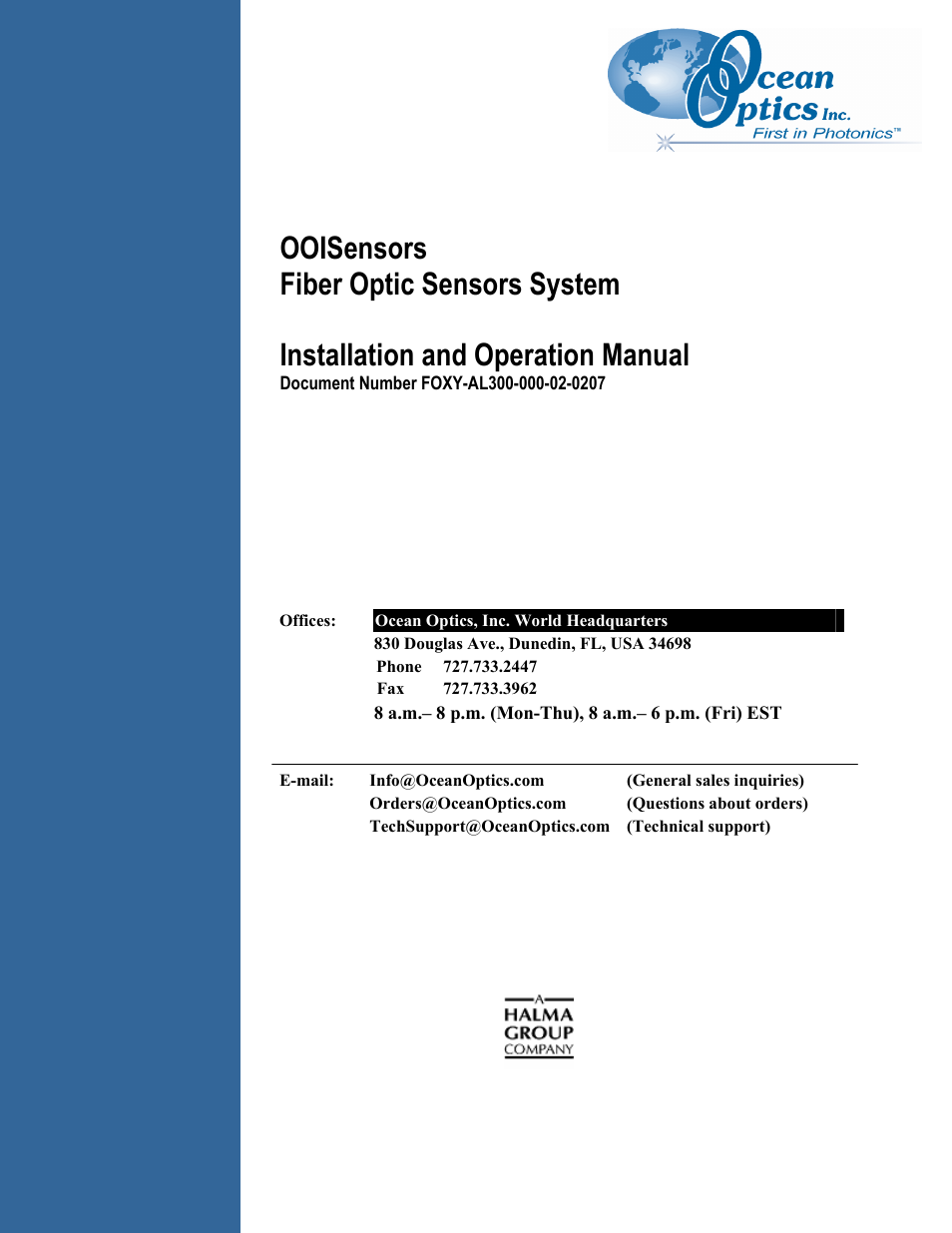 Ocean Optics OOISensors User Manual | 138 pages