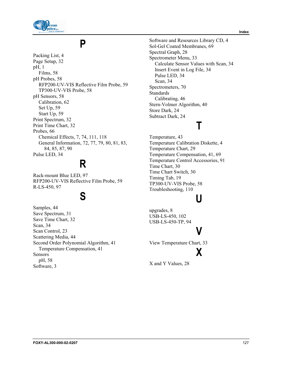Ocean Optics OOISensors User Manual | Page 137 / 138