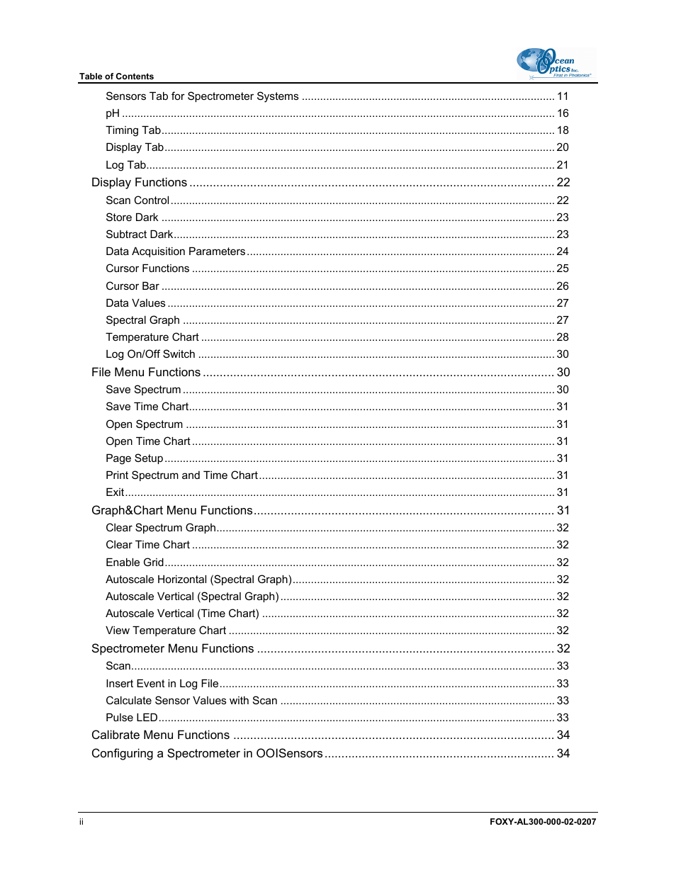 Ocean Optics OOISensors User Manual | Page 4 / 138