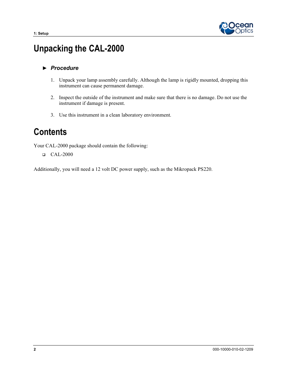 Ocean Optics CAL-2000 User Manual | Page 12 / 20