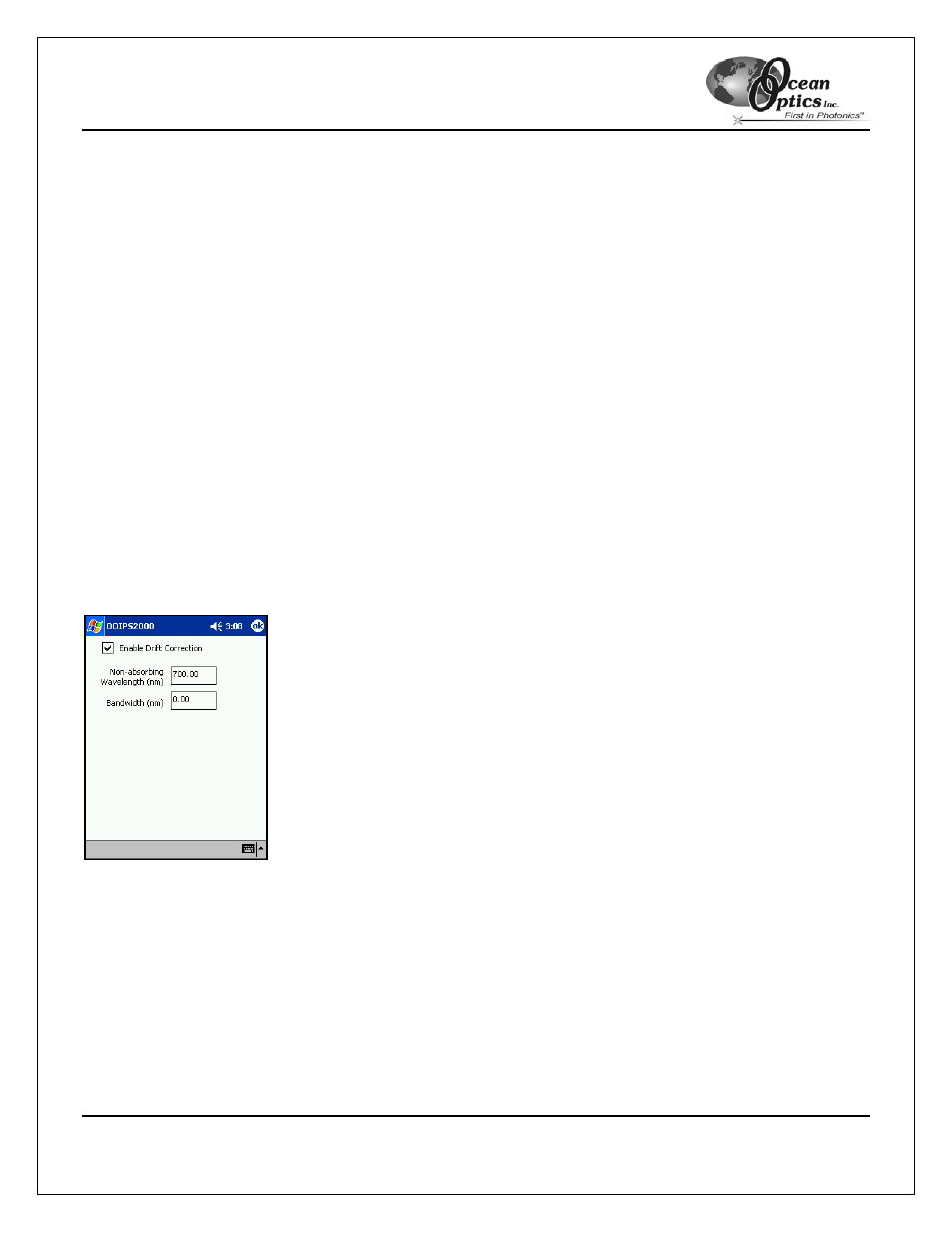 Concentration display precision, Result font color, Result font size | Result shown, Drift correction, Enable | Ocean Optics OOIPS2000 User Manual | Page 29 / 50