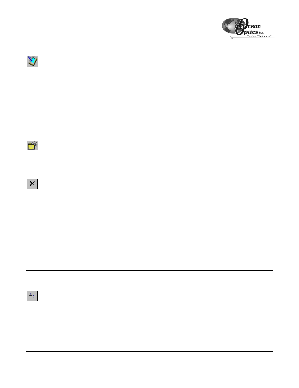 Connect, Create directory, Delete files | Exit, View menu functions, Large icons | Ocean Optics OOIPS2000 User Manual | Page 39 / 50
