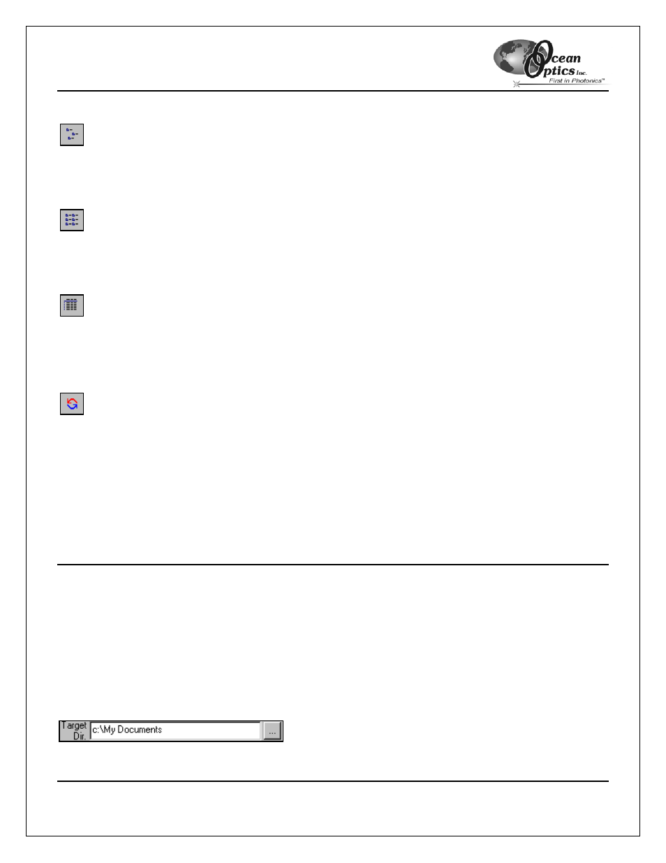 Small icons, List, Details | Refresh, Status bar, Conversion menu functions, Set transfer directory | Ocean Optics OOIPS2000 User Manual | Page 40 / 50