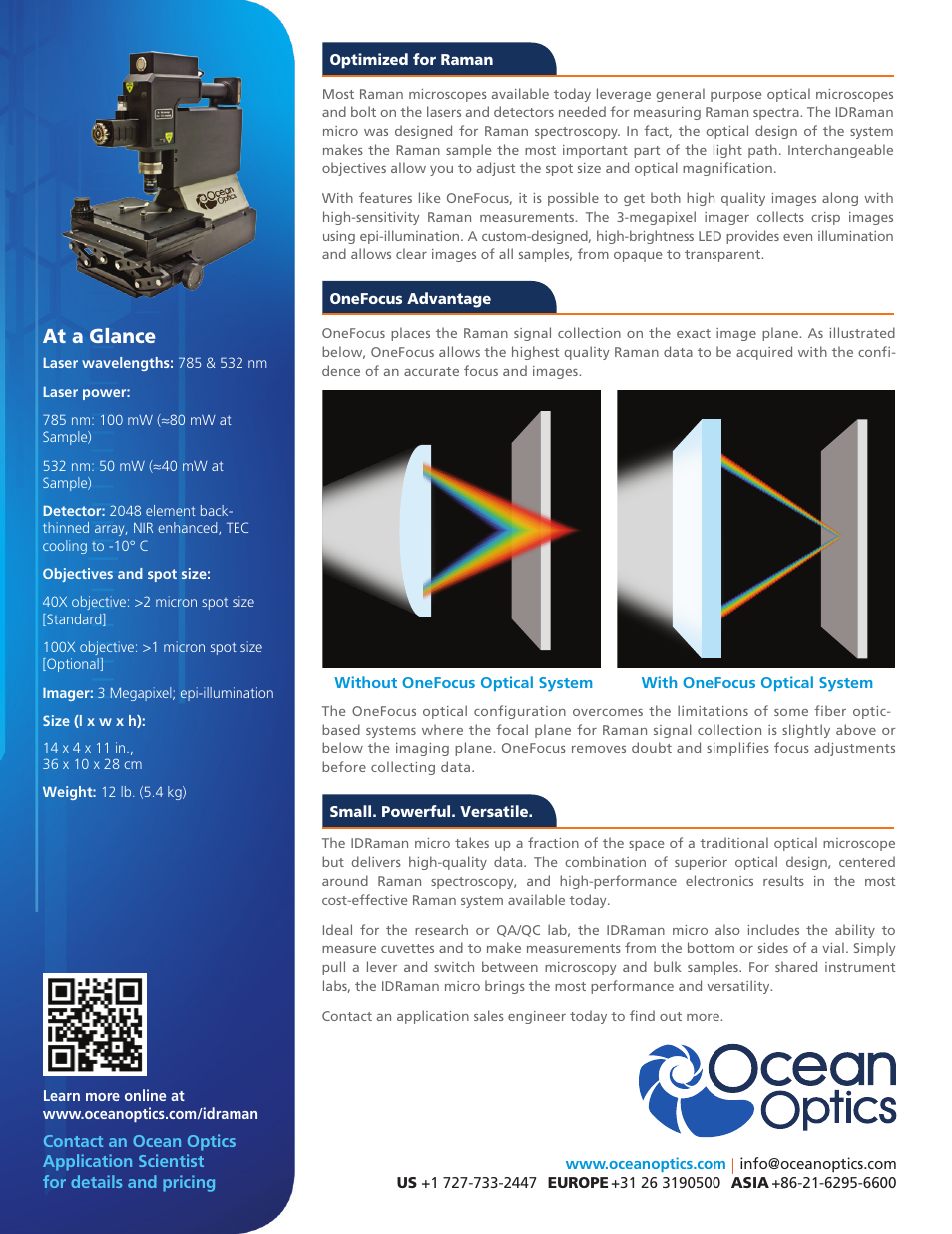 At a glance | Ocean Optics IDRaman micro User Manual | Page 2 / 2