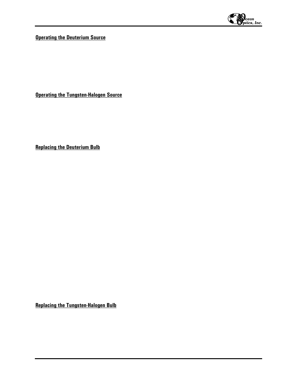 Bulb replacement | Ocean Optics DT1000 User Manual | Page 2 / 3