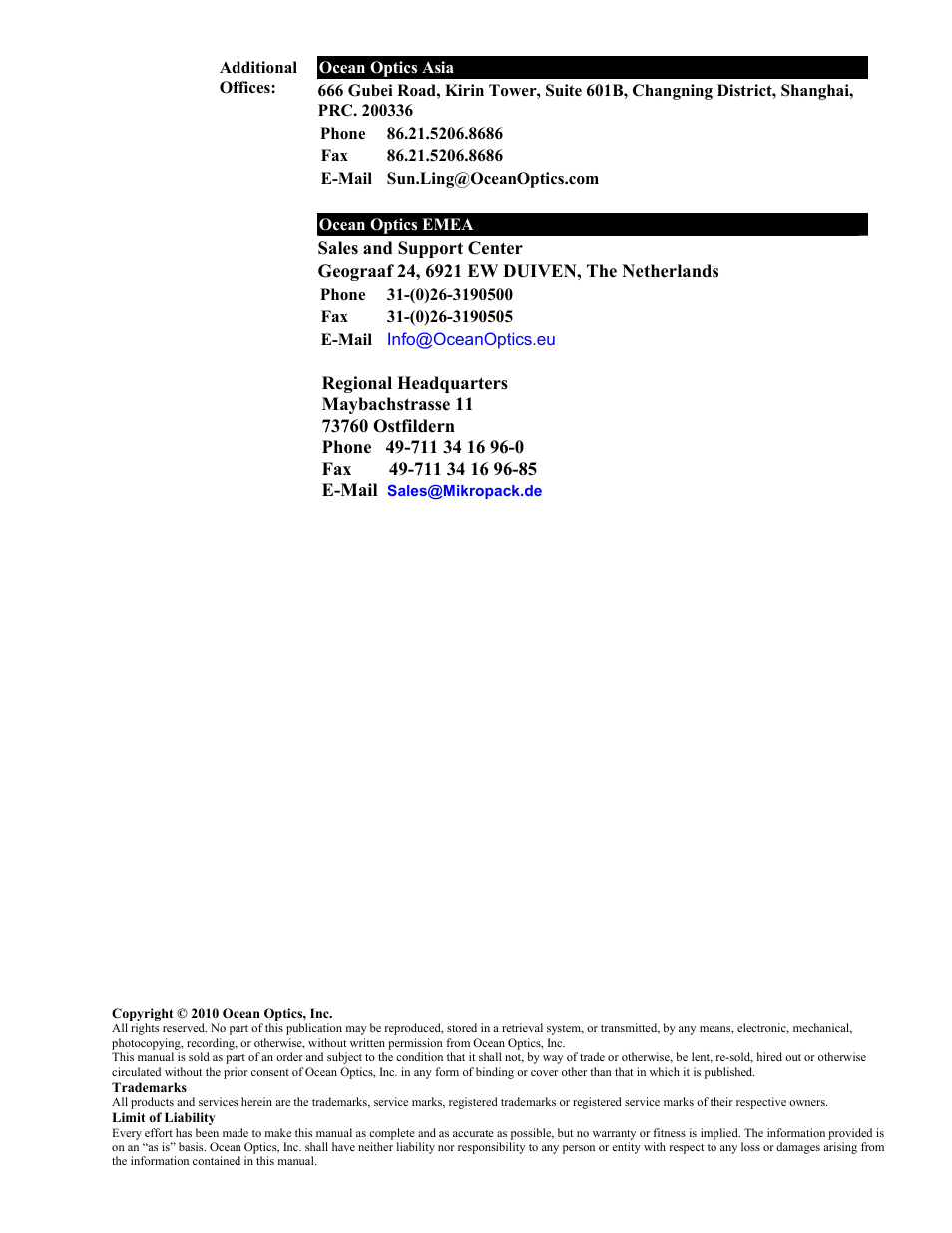 Ocean Optics HR2000+ Install User Manual | Page 2 / 34