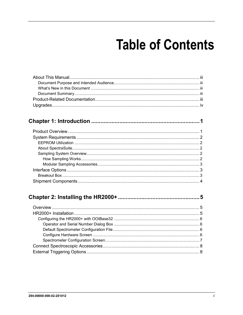 Ocean Optics HR2000+ Install User Manual | Page 3 / 34