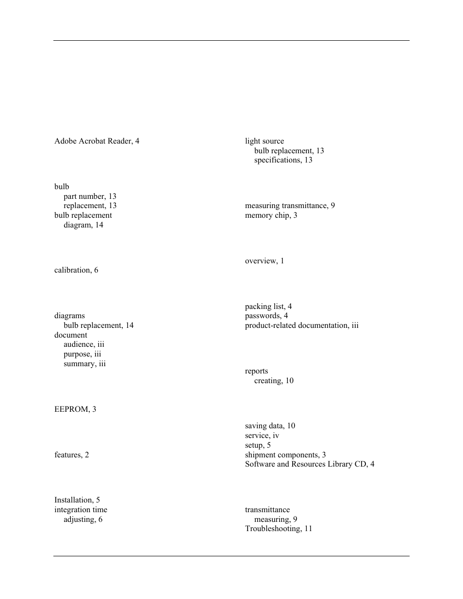 Index | Ocean Optics OTS User Manual | Page 23 / 24