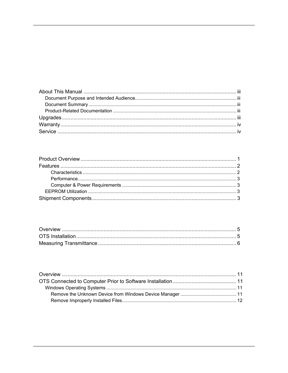 Ocean Optics OTS User Manual | Page 3 / 24