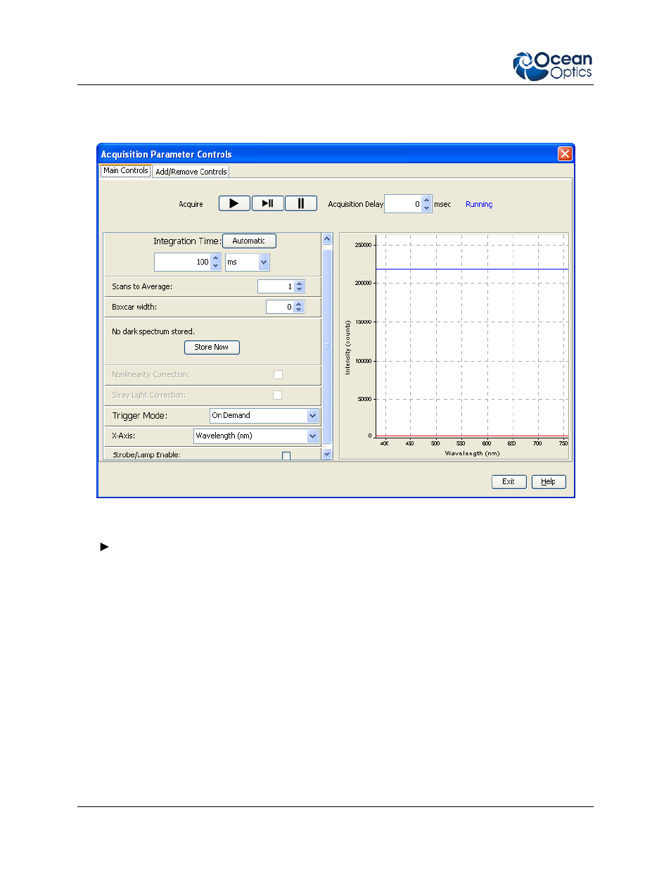 Oceanview qe pro acquisition controls, Te cooler | Ocean Optics QE Pro Install User Manual | Page 16 / 35