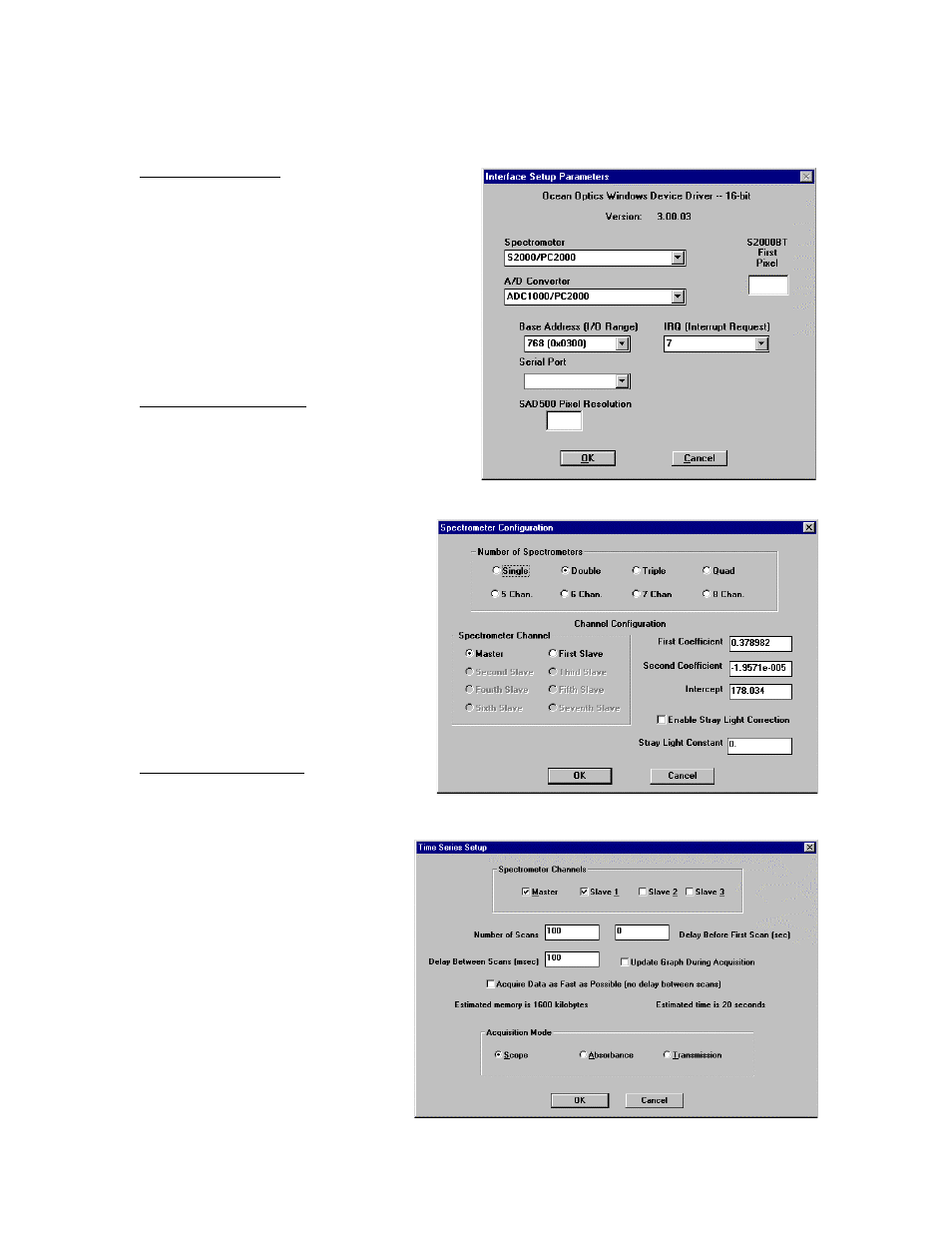 Setup menu functions | Ocean Optics OOIBase16 User Manual | Page 8 / 14